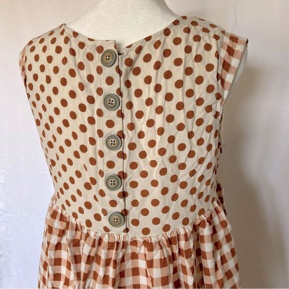 Matilda Jane Women's M Medium Cap Sleeve Polka Dot Check Collegiate Top - Picture 8 of 9